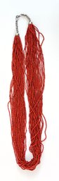 Large Multiple Strand Red Coral Necklace