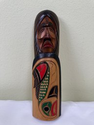 Carved Hanging Totem Pole By John Spatan 'Salmon Dancer'