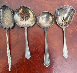 Lot Of 4 Sterling Silver Spoons. 1-Tostrup And Other Makers Marks