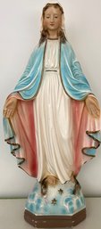 Mother Mary Statue 16.5 Inches Tall. Chip Thumb Right Hand.