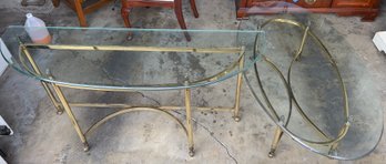 Glass & Brass Coffee Table And Hall Table.