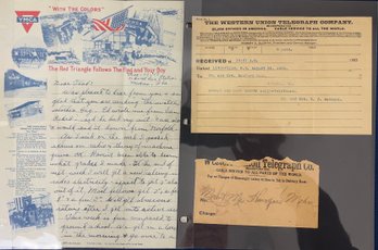 Letter From Serviceman 1918 And Birth Congratulations 1909. Ephemera