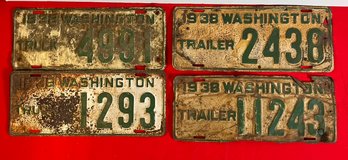 4 1938 Washington License Plates