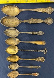 8 Antique Collectable Sterling Spoons.