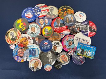 Lot Of Obama Political Campaign Buttons