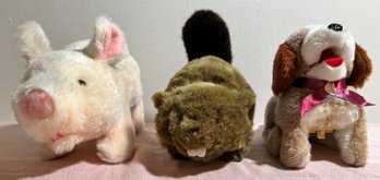 Lot Of 3 Battery Operated Stuffed Toys.