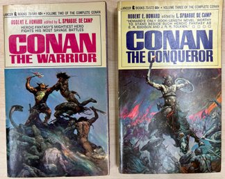 Lancer Books, Conan Series Volume Two & Three, Robert E. Howard, Vintage Science Fiction Books