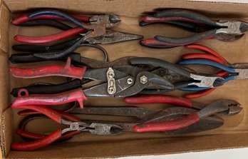 Lot Of Snips, Wire Cutters & Pliers