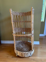 Large Open-Sided French Standing Willow Baguette Basket