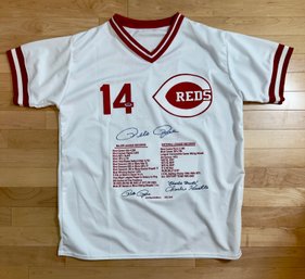 Pete Rose #14 Signed Cincinnati Reds Jersey  With PSA/DNA LE 292/500