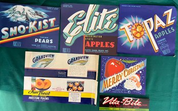 7 Vintage Fruit Crate Labels