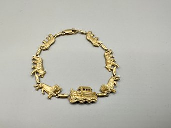 14k Gold Noahs Ark Bracelet