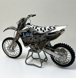 VINTAGE LBZ CHROME SCALE DIRT BIKE MODEL WITH STAND