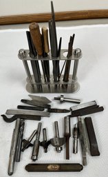 Lot Of Files, Router Bits, Drill Bits And Punches.