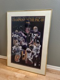 Don James Washington Huskies 'Champions Of The Pac 10' By Michael Reagan And Autographed By D. James