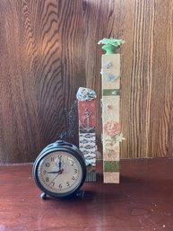 Lot Of Decor Items & Pottery Barn Desk Clock (3)