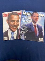 2 Rolling Stones Magazines Featuring Obama