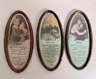 Three Vintage Mother Wall Hangings