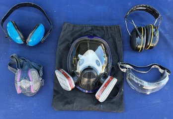 Assortment Of Respirator Masks - Eye Gear - Head Set Lot