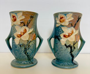 Two Roseville Magnolia Vases
