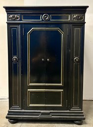 Vintage Black And Gold Mirrored Cabinet -Local Pick Up Only