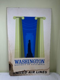 United Airlines Washington District Of Colombia Display On Thick Cardboard