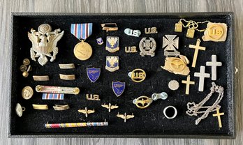 Lot Of Military Items & Crosses