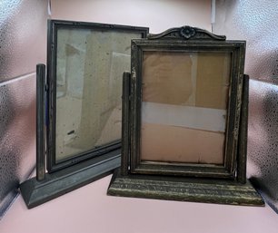 2 Vintage Wood Stand Up Picture Frames That Swivel