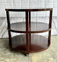 Oval Dark Brown Side Table #1