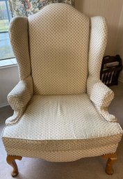 Wing Back Chair With Pattern Fabric