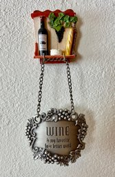 Wall Wine Themed Hook And Bottle Tag