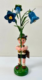 Dubrig Volkskunst Erzgebirge Boy With Blue Flowers