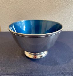 Vintage Towle Silver And Blue Enamel Bowl