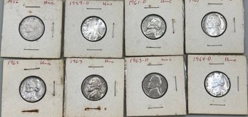 8- Nickels Noted Uncirculated By Previous Owner