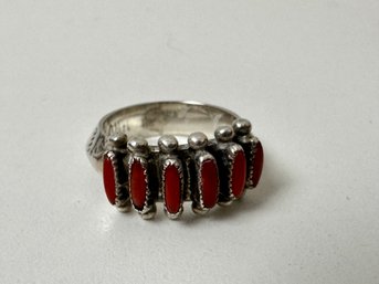 Paloma Silver Ring Red Stone
