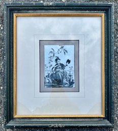 Framed Chinese Character Lady Sitting #2