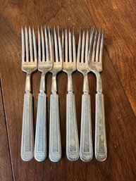 Six Roger Bros Forks Silverplate