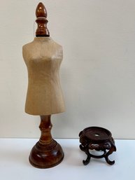 Vintage Doll Costume Form And Small Stand