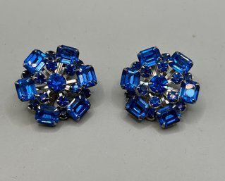 Weiss Rhinestone Blue Earrings