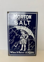 Morton Salt Enamel Sign