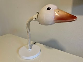 Painted Enamel Goose Head Desk Lamp