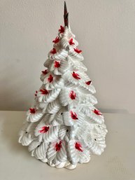 Ceramic Christmas Tree W/Red Bird Inserts