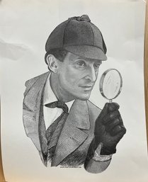 Possible Signed Peter Melonas Print Of Sherlock Holmes