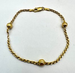 14k Rope Chain Bracelet With Balls