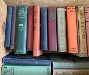 Vintage Book Lot With Apple Crate