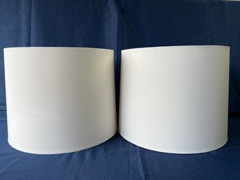 2 Round White Lamp Shades.