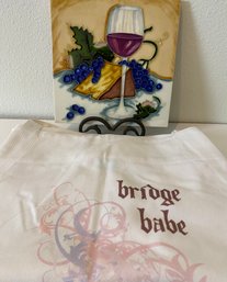 Wine Tile With Holder & Apron.