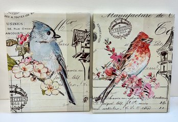 Pair Of Bird Prints On Canvas