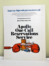 United Airlines Apollo One Call Reservation Service Advertisement