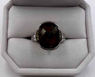 Sterling 925 Ring With Brown Citrine Stone